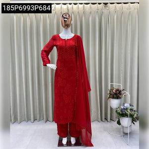 Elegant Embroidered Georgette Suit Set Women's | Festive Wear