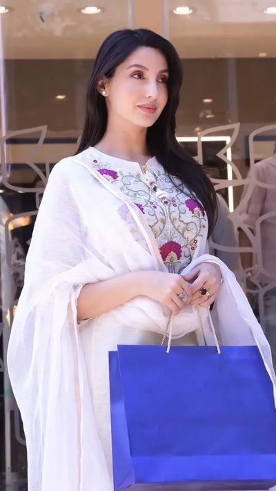 Elegant Embroidered Kurti Set - Roman Fabric for Women