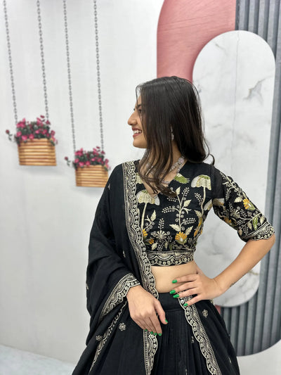 Elegant Embroidered Lehenga Set - Festive & Party Wear for Women
