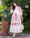 Elegant Embroidered Rayon Kurti Dress - Floral Festive Wear for Women