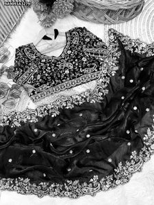 Elegant Embroidered Satin Saree for Women | Festive & Wedding Wear