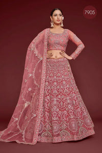 Elegant Embroidered Soft Net Lehenga Choli - Heavy Zari Work Festive Wear for Women