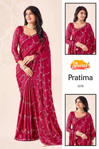 Elegant Fancy Embroidery Saree - Shimmering Festive Drapes for Special Party Wear
