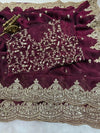 Premium Fandy Chiffon Embroidered Party Wear Saree with Arco Cut Work Border