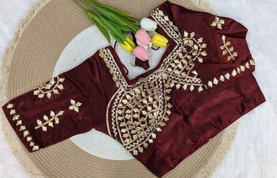 Elegant Fandy Silk Gota Patti Blouse - Festive Wear for Women
