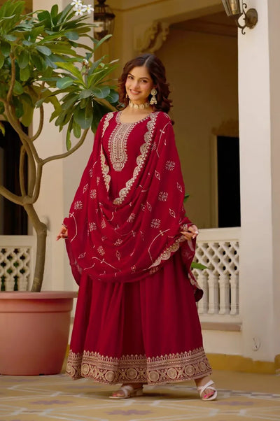 Elegant Faux Blooming Gown - Rich Sequins Party Wear for Women