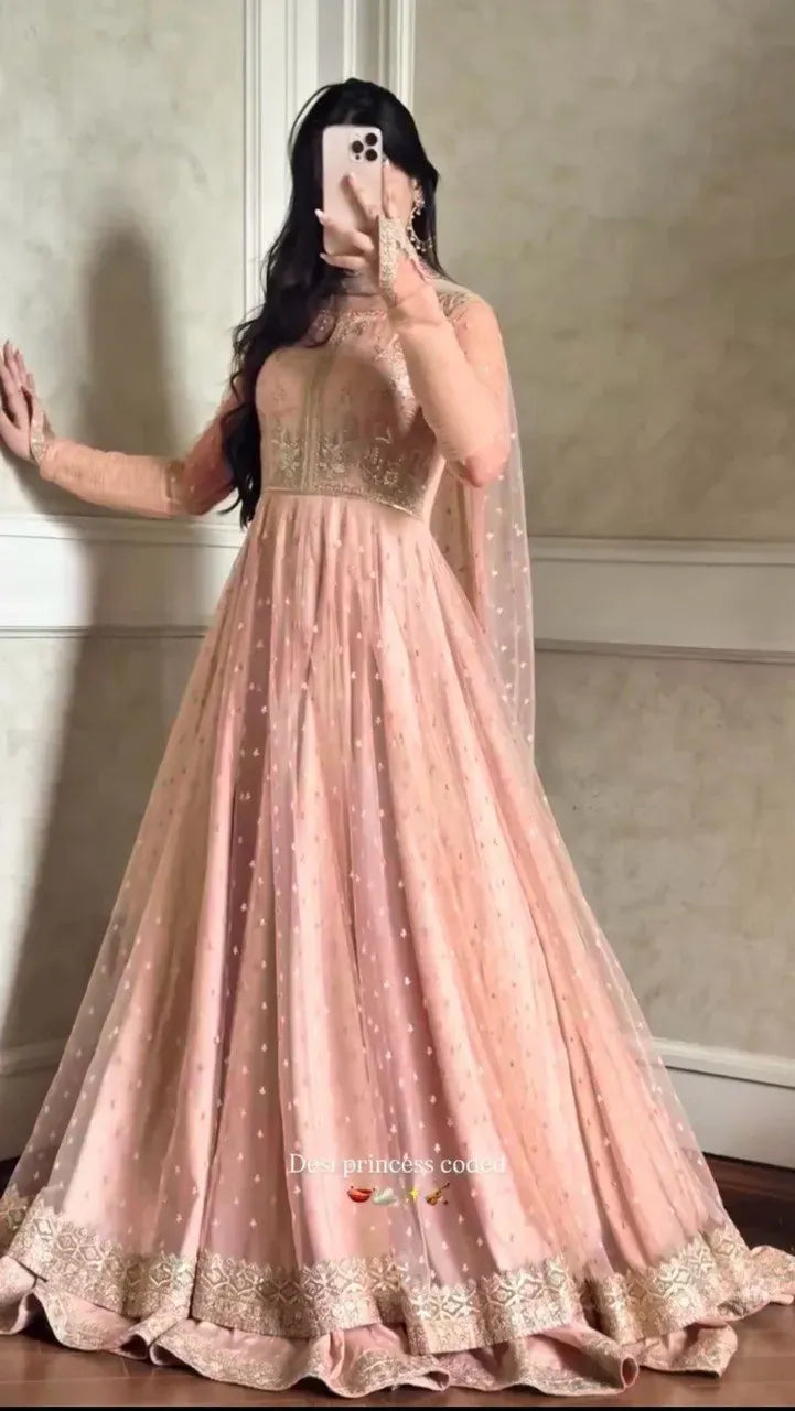 Gown Lehenga Set