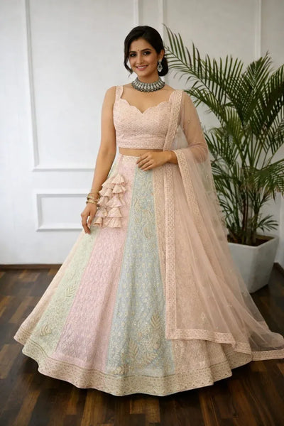 Elegant Faux Georgette Lehenga - Heavy Embroidery for Festive & Party Wear