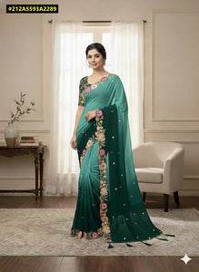 Elegant Faux Georgette Saree - Multicolour Embroidered for Festive Wear