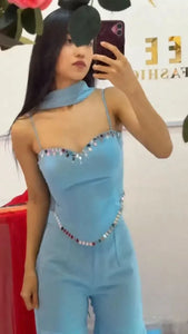 Elegant Faux Georgette Sharara Set - Mirror Work Ready-to-Wear for Women