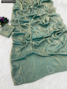 Elegant Fendy Chiffon Saree - Jarkhan Work Party Wear for Women