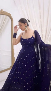 Elegant Fendy Silk Anarkali Suit - 3-Piece Festive Set for Women