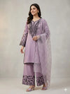 Elegant Festive Cotton Palazzo Suit - Sequence Embroidered Set with Dupatta