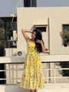 Elegant Floral Alfino Chiffon Maxi Gown - Sleeveless & Lightweight Party Wear for Women