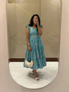 Elegant Floral Cotton Maxi Dress - Gingham Print Summer Sundress for Women