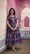 Elegant Floral Georgette Gown - 4m High Flair Party Wear Dress for Women