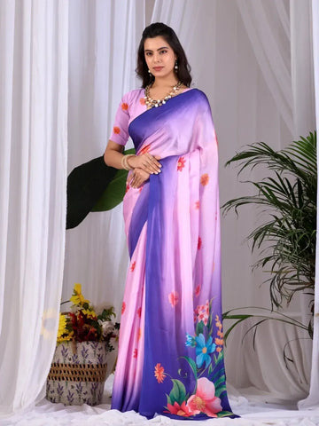 Elegant Floral Georgette Saree - Festive Wear for Women