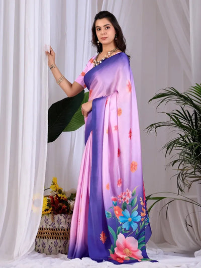 Elegant Floral Georgette Saree - Festive Wear for Women