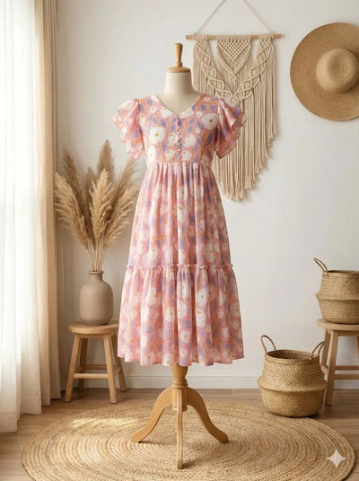 Elegant Floral Maxi Dress - Dreamy Tiered & Puff Sleeve Styles for Women
