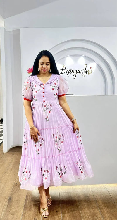 Elegant Floral Midi Dress - A-Line Comfort for All Occasions