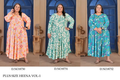Elegant Floral Print Rayon Kurti Gown - Breathable Plus Size Festive Wear for Women