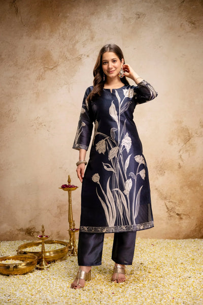 Elegant Flower Printed Kurti Set - Soft Aasam Daily Wear for Women | Sizes S-XXL