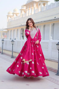 Elegant Fox Georgette Gown - Heavy 3mm Sequence Embroidery for Women | Traditional Party Wear