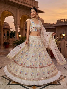 Elegant Fox Georgette Lehenga - Real Mirror Work & 4M Flare for Festive Wear
