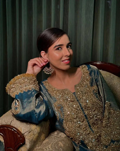 Elegant Frendy Silk Kurti Pant Set - Sequins & Zari Embroidery for Festive Wear