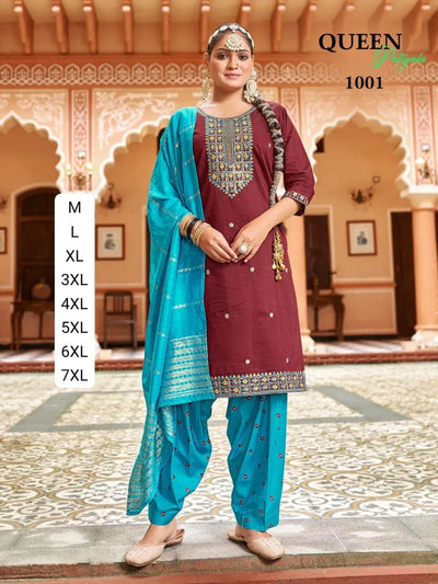 Elegant Gadhwal Silk Patiyala Kurti Set - Heavy Embroidery