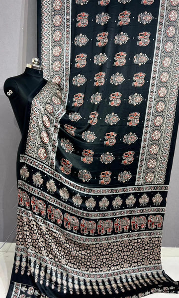 Elegant Gajji Silk Saree with Real Mirror Work - Premium Festive Wear for Women