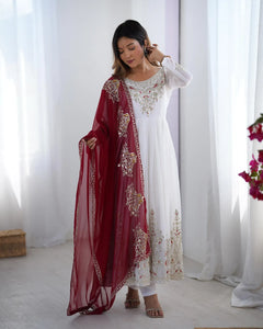 Elegant Georgette Anarkali Gown Set with Sequence Embroidery - Festive Prep Collection