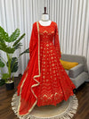 Elegant Georgette Anarkali Gown Set with Sequence Work for Festive Wear