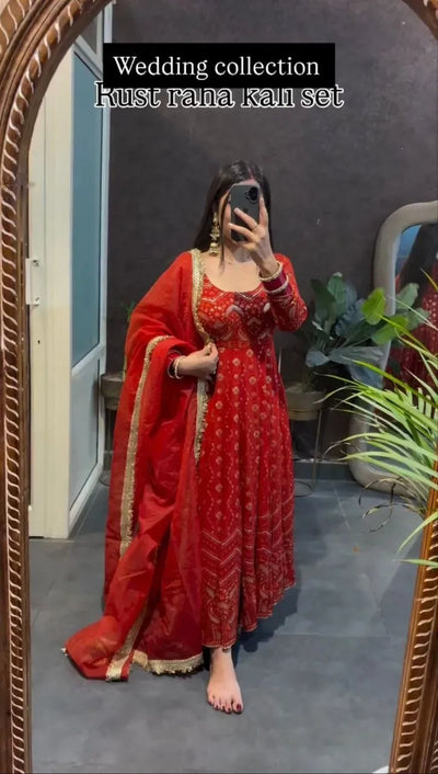 Elegant Georgette Anarkali Gown Set with Sequence Work for Festive Wear