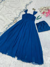 Exclusive Royal Blue Georgette Anarkali Suit with Heavy Sequence Embroidery