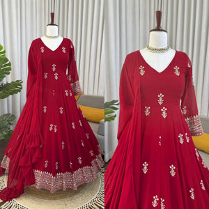 Elegant Georgette Anarkali Suit Set with Sequins Embroidery | Festive Prep Collection
