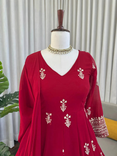 Elegant Georgette Anarkali Suit Set with Sequins Embroidery | Festive Prep Collection