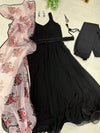 Elegant Georgette Anarkali Suit with Designer Belt - Festive Wear for Women