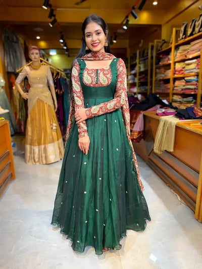 Elegant Georgette Embroidery Gown - Festive Wear Set for Women