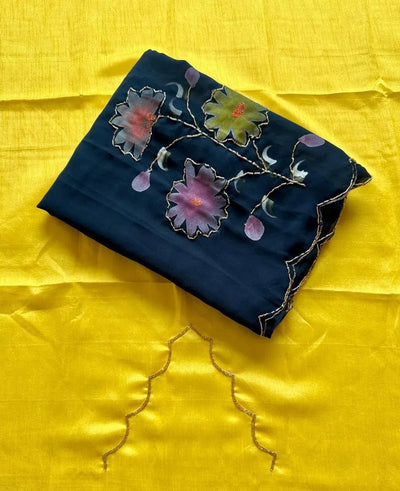 Elegant Georgette Floral Blouse - Handbrush CutDana Work for Festive & Party Wear