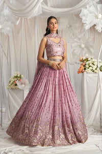 Elegant Georgette Lehenga Choli - Heavy Embroidery for Festivities