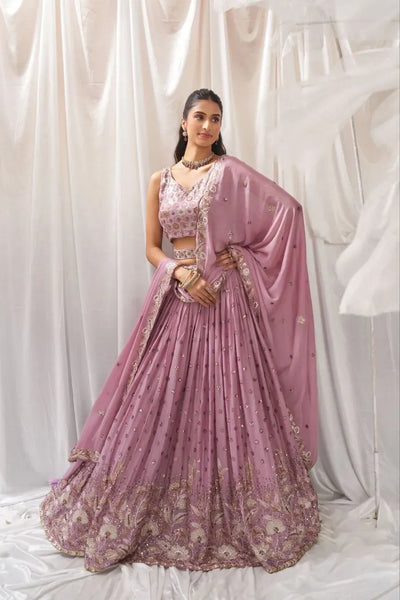 Elegant Georgette Lehenga Choli - Heavy Embroidery for Festivities