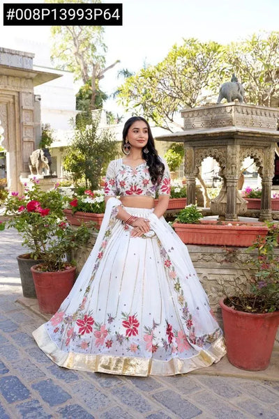 Elegant Georgette Lehenga Choli - Sequins & Thread Embroidery | Spring Festive Wear for Women