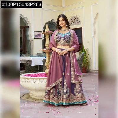 Elegant Georgette Lehenga Choli Set - Heavy Embroidery & Sequence Work for Festive Party Wear