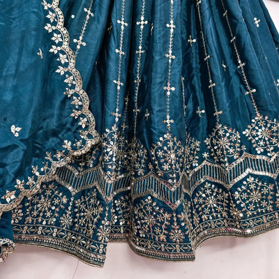 Elegant Georgette Lehenga Choli with Heavy Sequins Embroidery - Festive Party Wear for Women