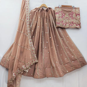 Elegant Georgette Lehenga Choli with Sequins Embroidery - Festive Wear for Women