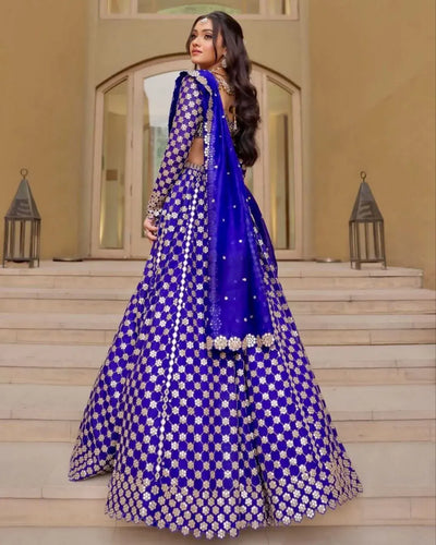 Elegant Georgette Lehenga for Women with Heavy Foil Mirror Work - Festive Wedding Collection