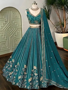 Elegant Georgette Lehenga for Women with Zari Sequence Embroidery - Festive Prep Collection