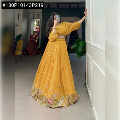 Elegant Georgette Lehenga - Sequin Embroidered Co-ord Set for Women