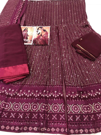 Elegant Georgette Lehenga Set - Embroidered Party Wear for Women